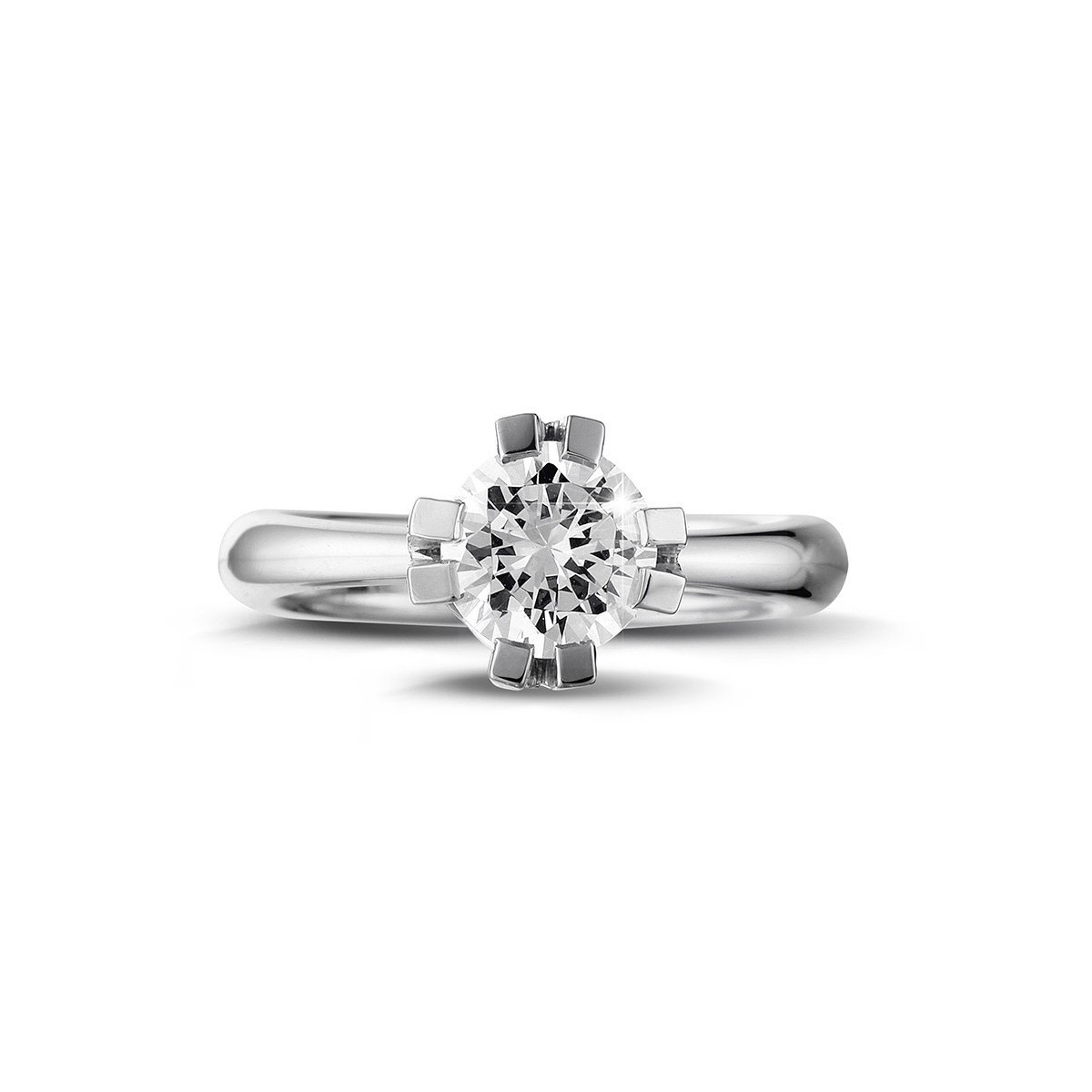 Anello 8 Griffe in Oro Bianco