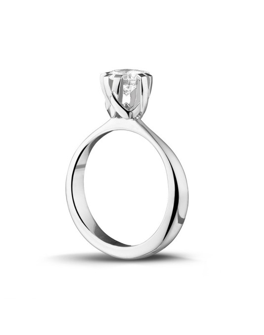 Anello 8 Griffe in Oro Bianco