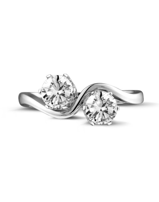 Anello Bilogy Per Fidanzamento in Oro Bianco