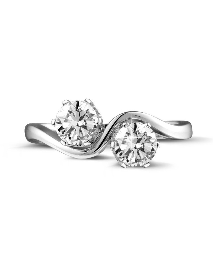 Anello Bilogy Per Fidanzamento in Oro Bianco