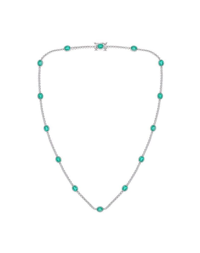Collana con Smeraldi in Oro Bianco