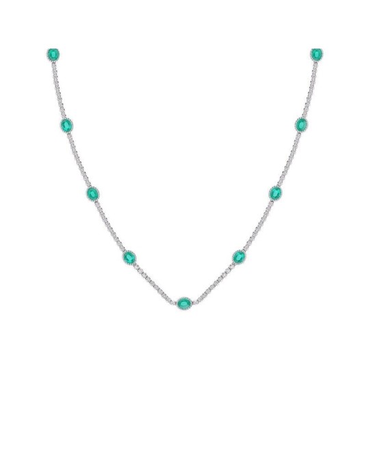 Collana con Smeraldi in Oro Bianco