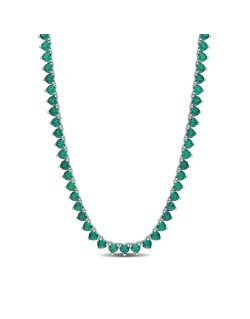 Collana Con Smeraldi Cuore Ravvicinata