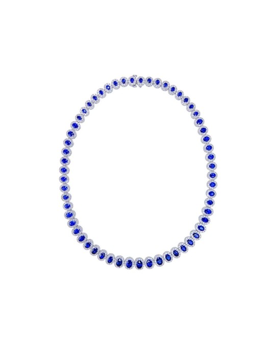Collana con Zaffiri in Oro Bianco