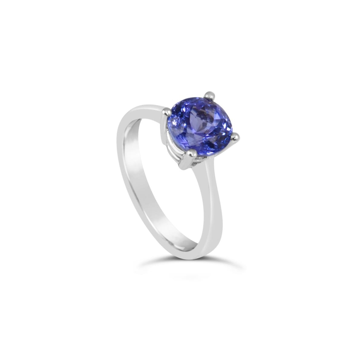 Anello Solitario Tanzanite in Oro Bianco