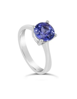 Anello Solitario Tanzanite in Oro Bianco