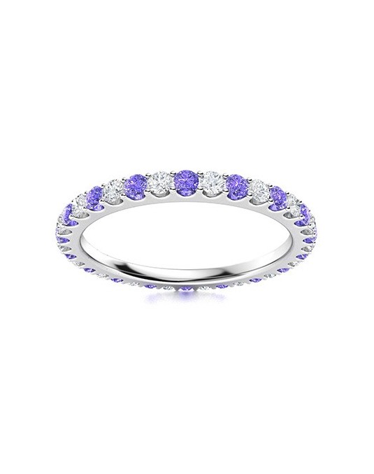 Anello Eternity Tanzanite in Oro Bianco