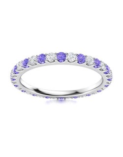 Anello Eternity Tanzanite in Oro Bianco