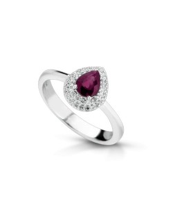 ANELLO FANTASIA IN ORO BIANCO 18 K CON ACQUA MARINA E DIAMANTI NATURALI