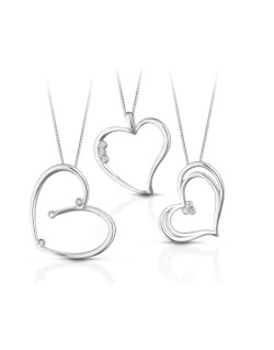 Parure Pendenti Cuore in Oro Bianco