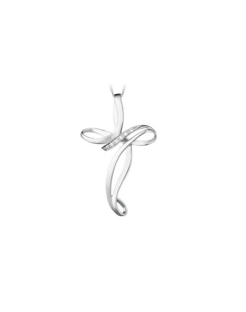 Croce Femminile in Oro Bianco