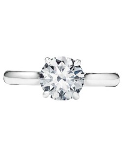 Solitario con Diamante Grande in Oro Bianco