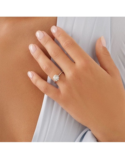 Anello Solitario Oro e Diamante Naturale