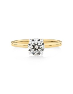 Anello Fidanzamento Oro Bicolore e Diamante Naturale