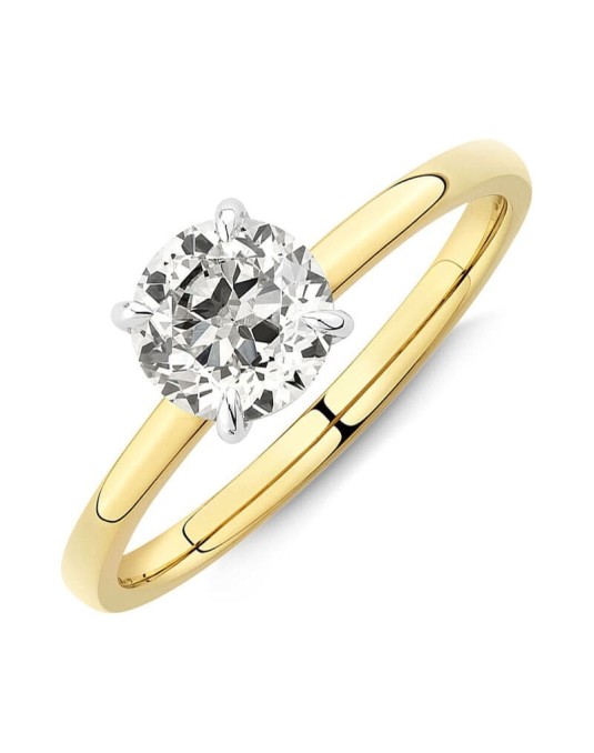 Anello Fidanzamento Oro Bicolore e Diamante Naturale