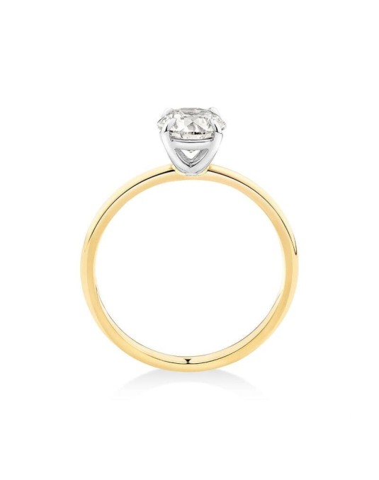 Anello Fidanzamento Oro Bicolore e Diamante Naturale