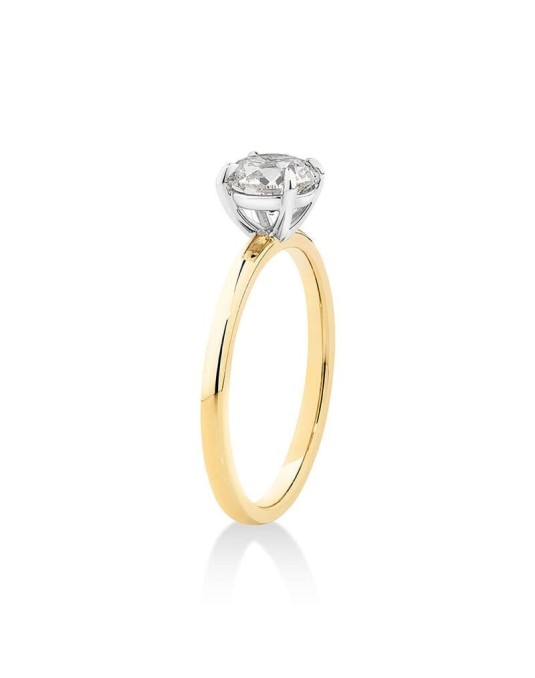 Anello Fidanzamento Oro Bicolore e Diamante Naturale