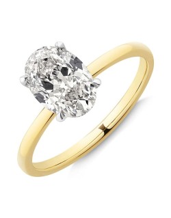 Anello Matrimonio Diamante Ovale Lato A