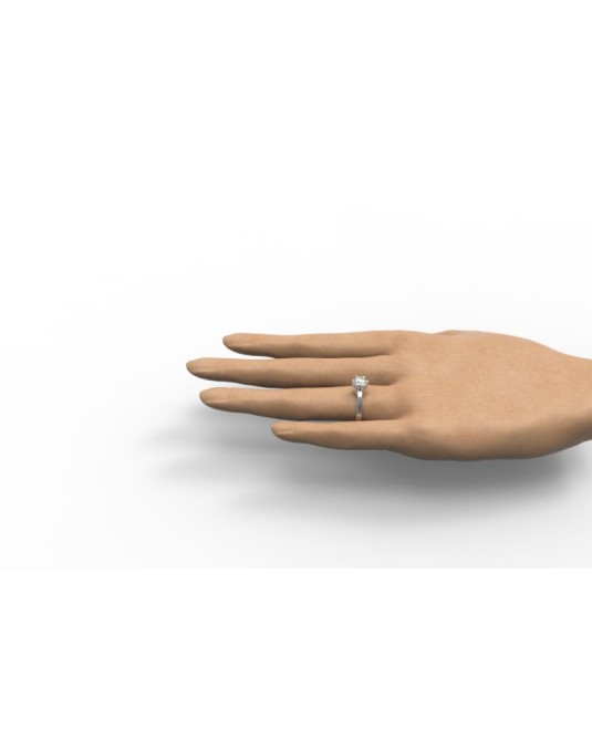 Anello Di Fidanzamento Roma in oro Bianco