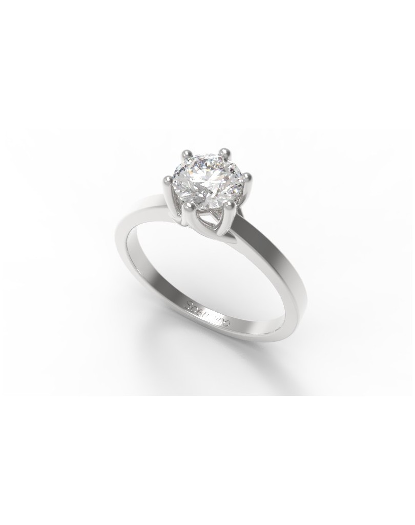 Anello Di Fidanzamento Roma in oro Bianco