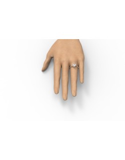 Anello New York Diamante Cuore Indossato Lato B