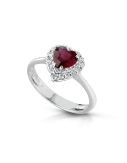 ANELLO FANTASIA IN ORO BIANCO 18 K CON ACQUA MARINA E DIAMANTI NATURALI