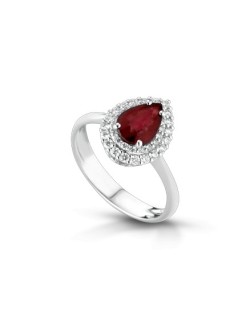 ANELLO FANTASIA IN ORO BIANCO 18 K CON ACQUA MARINA E DIAMANTI NATURALI