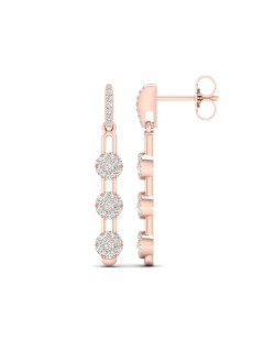 Orecchini Pendenti Oro Rosa e Diamanti