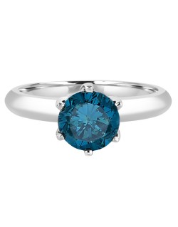 Anello Solitario Diamante Blu Lato A
