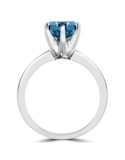 Anello Solitario Diamante Blu Lato B