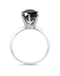 Anello Solitario Diamante Nero Lato B