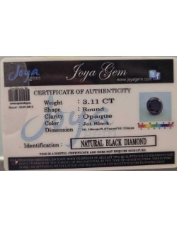 Certificato Diamante Nero