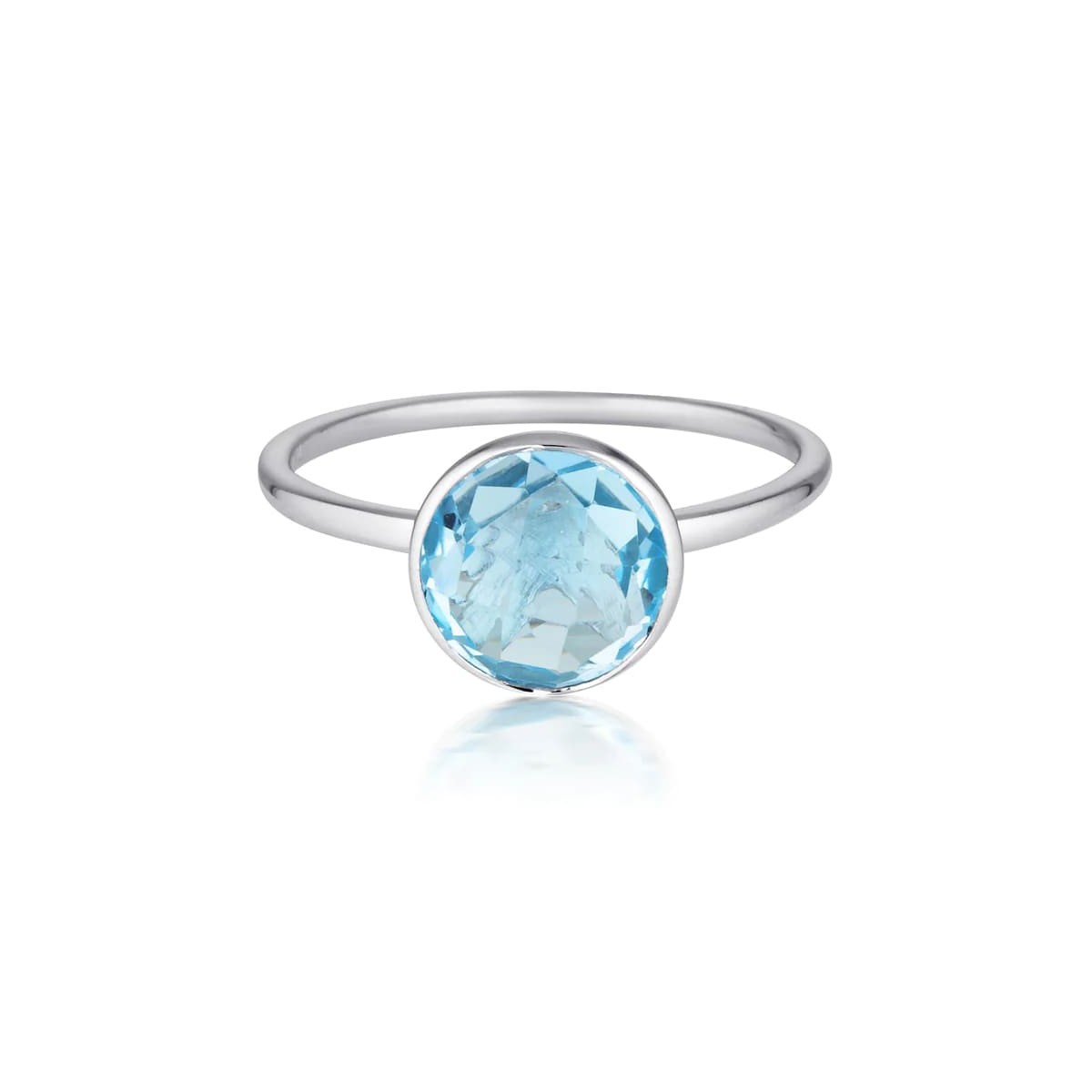 Anello Solitario Topazio in Oro Bianco