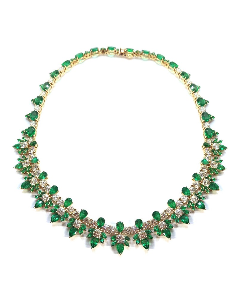 Collana Di Smeraldi in Oro Giallo