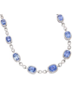 Collana Zaffiri Ceylon in Oro Bianco