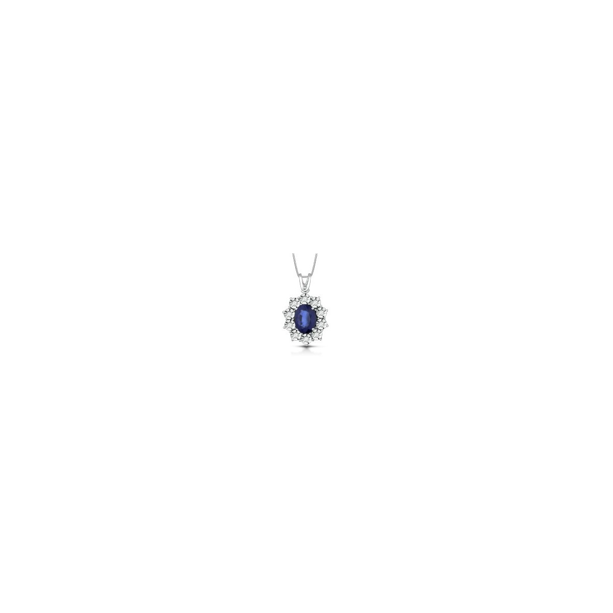 CIONDOLO FANTASIA IN ORO BIANCO 18 K CON RUBINO E DIAMANTI NATURALI E VVS
