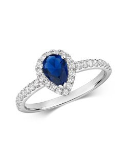 Anello Modello Halo con Zaffiro