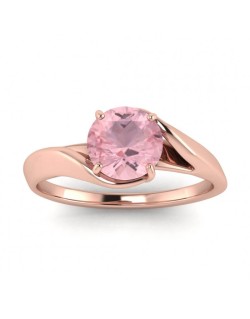 Anello Contrarie Quarzo Rosa in Oro Rosa