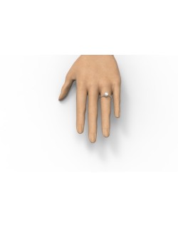 Solitario Oro Bianco con Diamante Prime Indossato