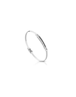 Bracciale Uomo Rigido Diamanti Neri e Bianchi