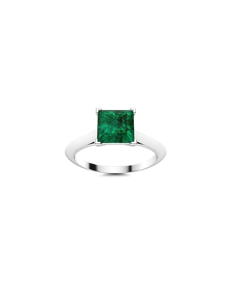 Anello Solitario Smeraldo Princess