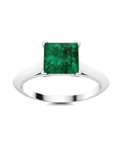 Anello Solitario Smeraldo Princess