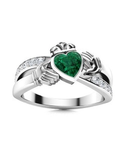 Anello Particolare Smeraldo Cuore
