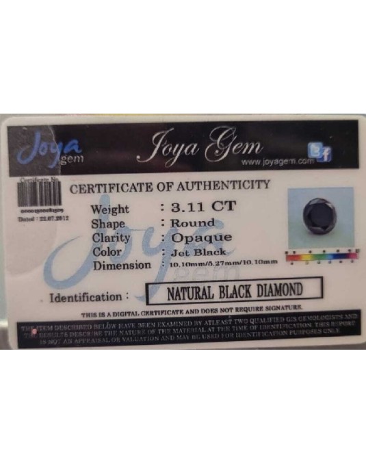 Anello Diamante Nero