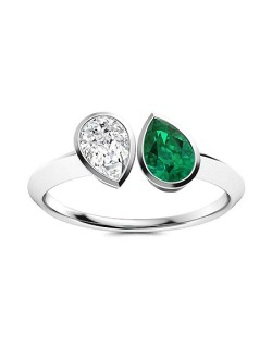 Anello Bilogy Smeraldo e Diamante