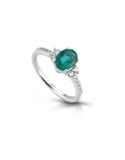 Anello Smeraldo Pave