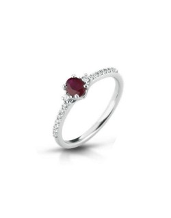 Anello Rubino Pave