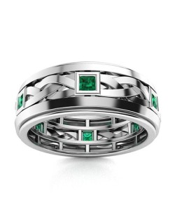 Anello Uomo Smeraldi Princess