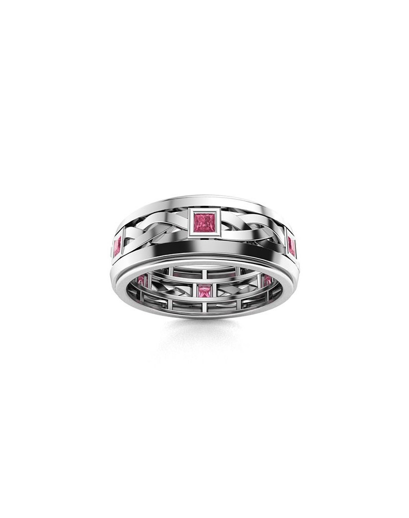 Anello Uomo Zaffiri Rosa Princess