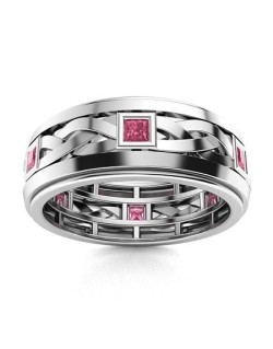 Anello Uomo Zaffiri Rosa Princess